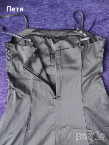 Черна рокля с пайети, снимка 4 - Рокли - 53455956