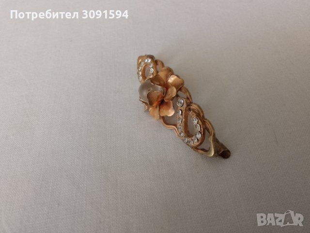 стара дамска брошка от матерял дубле, снимка 6 - Други ценни предмети - 41888269