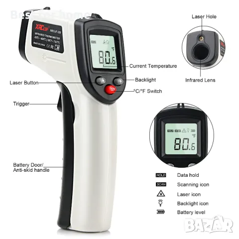 Лазерен термометър за готвене, снимка 3 - Друга електроника - 50277978