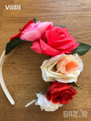 Диадема за коса с цветя за народна носия , снимка 2 - Аксесоари за коса - 51874195