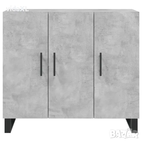 vidaXL Сайдборд, бетонно сив, 90x34x80 см, инженерно дърво, снимка 6 - Бюфети - 56147930