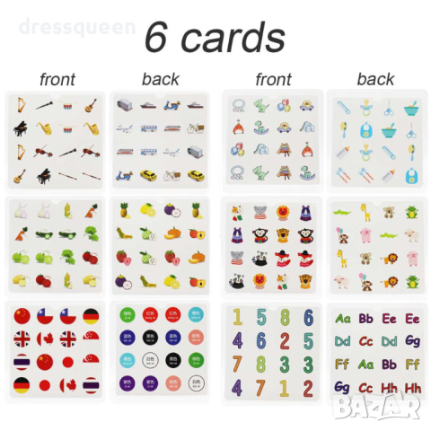 3569 Настолна детска игра Мемори шах с 6 бр. шаблони с изображения, снимка 4 - Други - 44615068