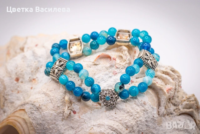 Гривна от полускъпжценни камъни, снимка 8 - Гривни - 53723548