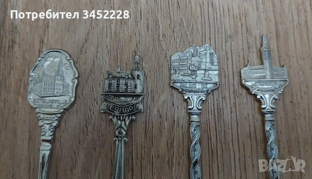 лъжички за колекционери 4 броя , снимка 2 - Антикварни и старинни предмети - 52777553