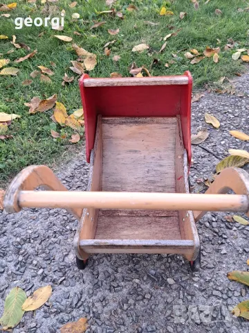ретро дървена играчка детска количка, снимка 4 - Колекции - 47854378