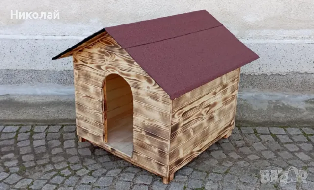 Голяма дървена къща за кучета , къща за големи породи кучета , къща от дърво за куче, кученца, снимка 2 - За кучета - 48757250