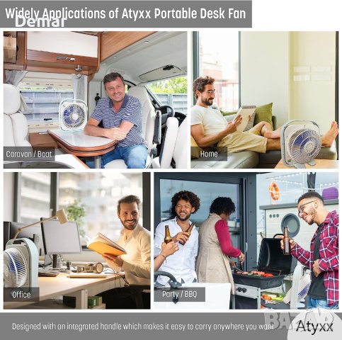 Преносим 10-инчов вентилатор ATYXX, снимка 5 - Вентилатори - 41066810