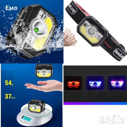 LED фенер за глава с 6 режима на работа, вградена батерия и USB зареждане - FL86