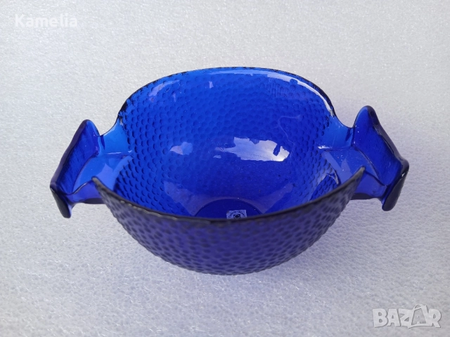 Съд, купа от кобалтово синьо стъкло, снимка 2 - Декорация за дома - 51644153