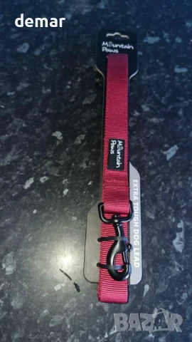 Изключително здрав повод за кучета Mountain Paws | Двуслойна тъкан с мека дръжка, 1,15 метра, червен, снимка 7 - За кучета - 44167138