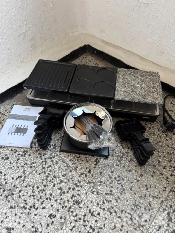 Електрическа  Раклет Грил Скара Livoo Fondue and Raclette 12 Души DOC234 1650W 3 в 1 Мултифункционал