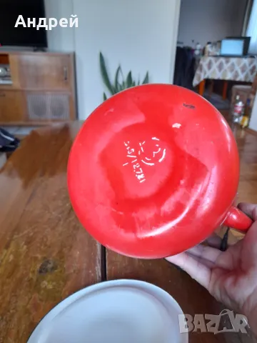 Стар емайлиран чайник #76, снимка 6 - Други ценни предмети - 49131071