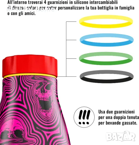  BBOOM Термо бутилка  с двойна стена, вакуумна изолация- 520 милилитра, снимка 6 - Други стоки за дома - 50232665