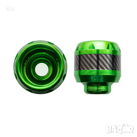 Краш бар за мотоциклет, Краш тапи за мотор, алуминий, зелен цвят