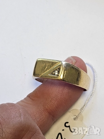 Златен мъжки пръстен 585/14к 3.23гр, снимка 2 - Пръстени - 51499763