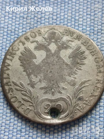 Сребърна монета 20 кройцера 1808г. Австрийска империя Франц първи 41994, снимка 6 - Нумизматика и бонистика - 50019815