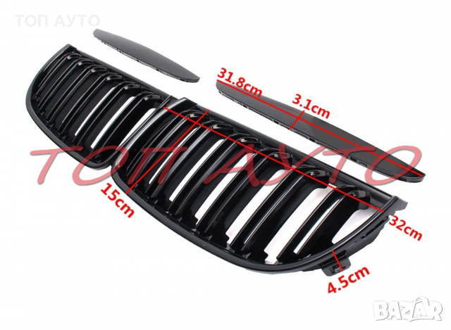 Двойни Бъбреци БМВ BMW E90 E91 Решетки Черен Гланц Лак М3 2005-2008, снимка 6 - Аксесоари и консумативи - 36297068