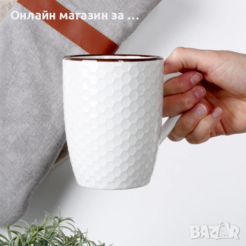 Комплект от 4 чаши с капацитет 400мл, бели 139674, снимка 6 - Прибори за хранене, готвене и сервиране - 53230799