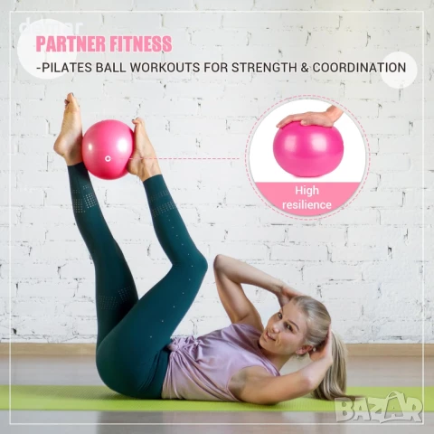Комплект за пилатес с магически кръг, топка за йога, 4 ластици, тренировъчен плакат и чанта, снимка 5 - Фитнес уреди - 51236065