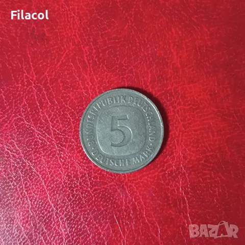 Германия 5 марки 1975 'D' - Мюнхен, снимка 2 - Нумизматика и бонистика - 50418341