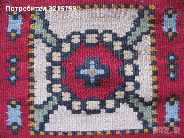 19 век ръчно тъкани килимчета, постелки, стъпки 40х34 см., снимка 3 - Антикварни и старинни предмети - 50929993