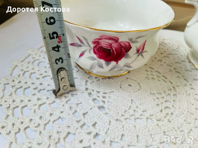 ROYAL ALBERT красив комплект от захарница и латиера от Англия от костен порцелан, снимка 11 - Антикварни и старинни предмети - 53328635