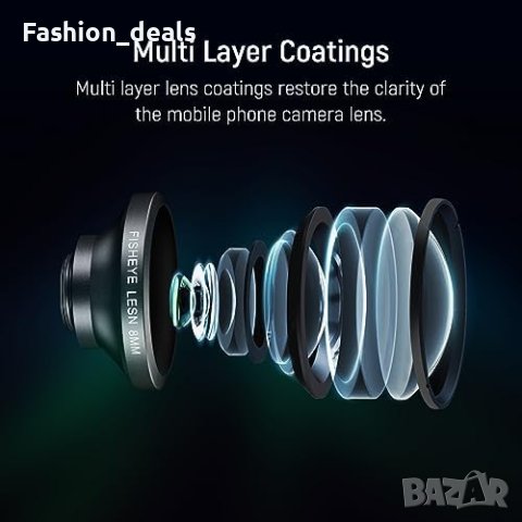 Нов NEEWER Обектив 8mm Fisheye 220° за iPhone 15, 14, Samsung Galaxy, снимка 4 - Чанти, стативи, аксесоари - 42732772