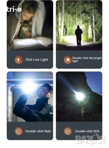 Philips 2023 Ново EDC преносимо акумулаторно LED фенерче Къмпинг Туризъм, снимка 2 - Друга електроника - 42506905