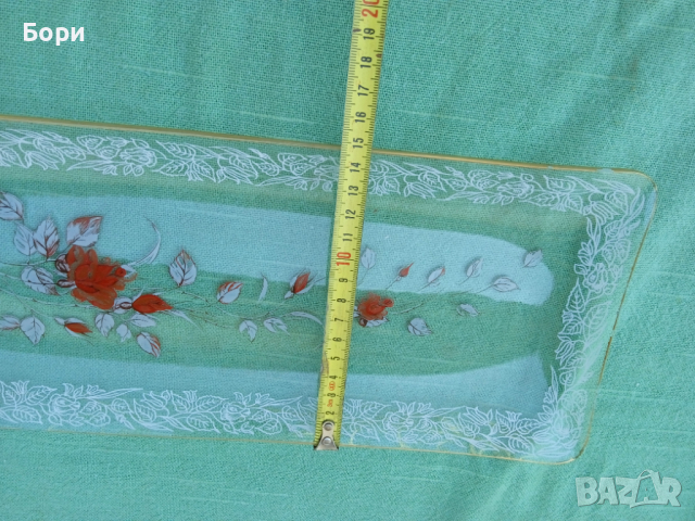 Стара стъклена чиния/плато, снимка 8 - Чинии - 36242463