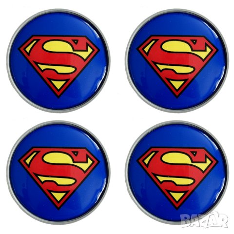 капачки за джанти супермен SUPERMAN сиви или черни 68мм, снимка 4 - Аксесоари и консумативи - 41463290