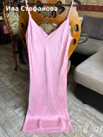 Нова нежна парти коктейлна розова сатен сатенена елегантна рокля Mohito , снимка 2 - Рокли - 50243463