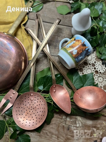 Малко мед и месинг за уют♥️  Жестоки прибори за сервиране Мед и месинг , снимка 2 - Прибори за хранене, готвене и сервиране - 53398514