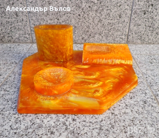 Стар Десктоп от Български Каталин Бюро Писалище Тежък, снимка 2 - Антикварни и старинни предмети - 51797264