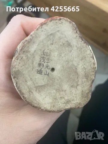 Старинна японска порцеланова фигура изобразяваща Буда, снимка 5 - Антикварни и старинни предмети - 47643285