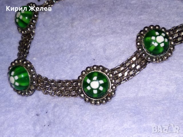 СТАРО РЕТРО ГОТИК АРТ КОЛИЕ ЧОКЪР посребрена благородна стомана с ВЕНЕЦИАНСКО СТЪКЛО МУРАНО 56641, снимка 15 - Антикварни и старинни предмети - 41751663