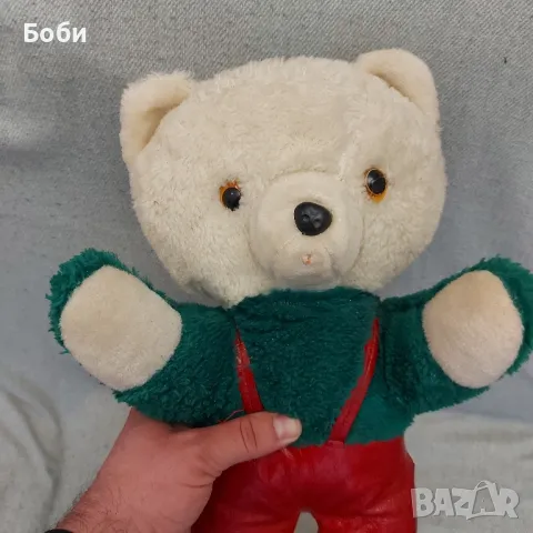 Стара Българска Рядка Соц Голяма Играчка Плюшено Мече 40см, снимка 2 - Колекции - 49892968