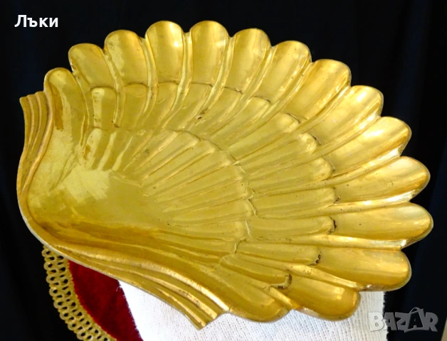 Бронзова фруктиера,купа,перлена мида,позлата,барок. 