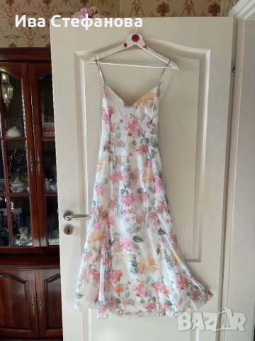 Нова ефирна дълга елегантна рокля флорален принт нежни цветя , снимка 3 - Рокли - 41612577