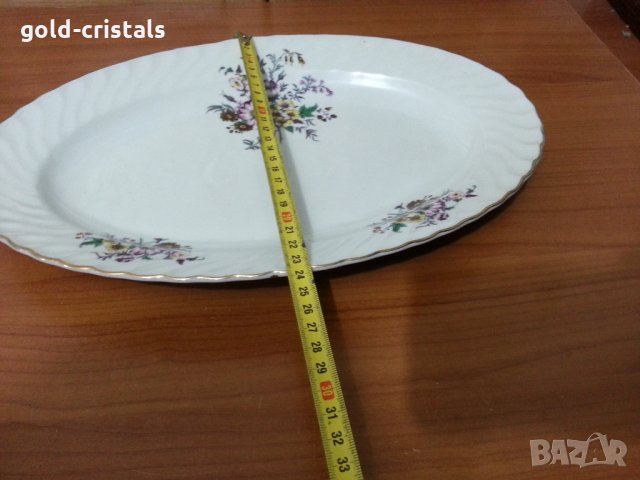 Стар български порцелан плато елипса поднос, снимка 2 - Антикварни и старинни предмети - 35896421