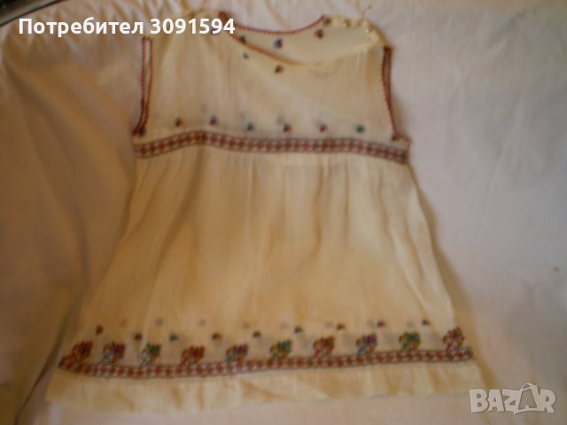 Ретра детска рокля ръчноо бродирана копринен кенар, снимка 1 - Антикварни и старинни предмети - 41335078