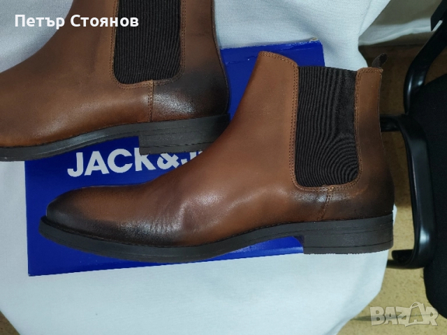 Удобни мъжки боти от естествена кожа Jack&Jones №46, снимка 9 - Мъжки боти - 51977571