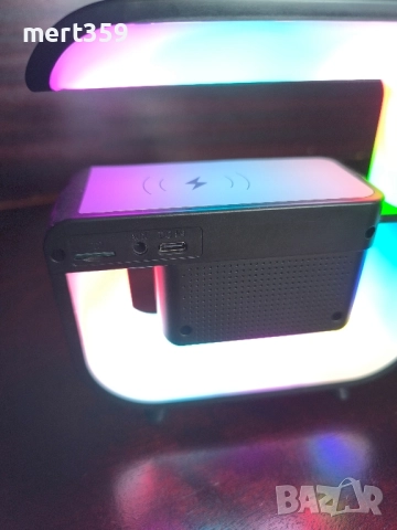 RGB LED лампа с безжично зареждане Bluetooth високоговорител, снимка 4 - Друга електроника - 51946556