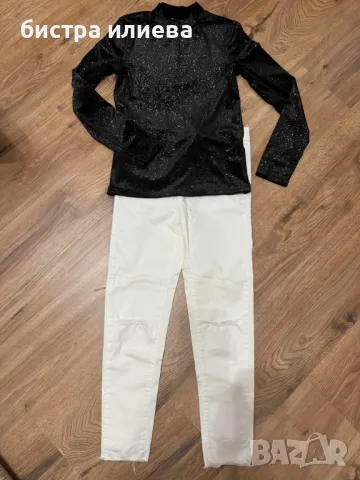 Страхотен лот дънки и блузка Guess, снимка 3 - Детски панталони и дънки - 49348717