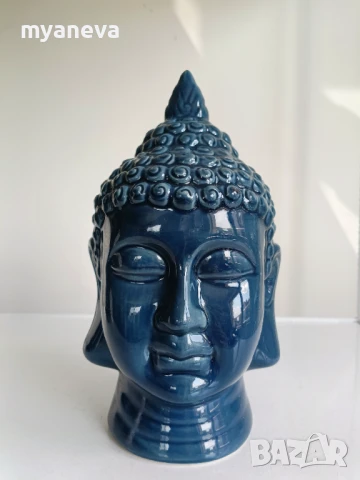 Порцеланова глава на Буда в поза релакс и медитация. , снимка 2 - Статуетки - 50525673