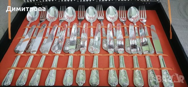 Ретро посребрен комплект за хранене , снимка 3 - Прибори за хранене, готвене и сервиране - 42358073