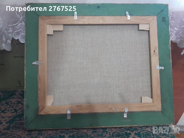 53х63см Стара Картина на платно рисувана с маслени бои цветя, снимка 5 - Колекции - 38987930