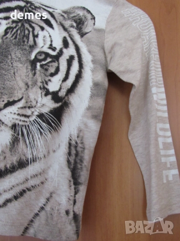 Блуза за момиче Н&М с ефектен тигров принт размер 110/116, нова, снимка 7 - Детски Блузи и туники - 51696017
