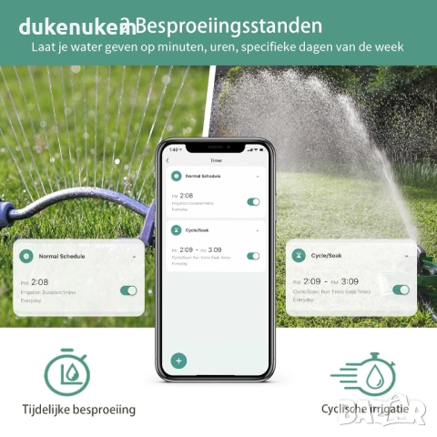 WiFi Смарт таймер, компютър за поливане, Smart Life App, Alexa/Google, 20 програми, Rain Delay, снимка 3 - Напояване - 52544857