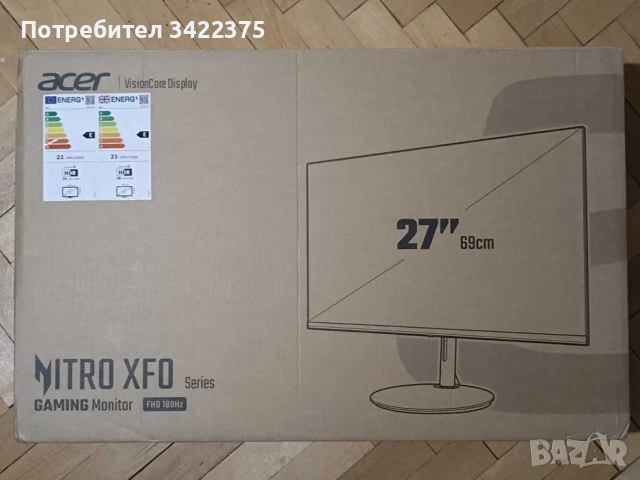 Чисто нов 27" Геймърски монитор- Acer Nitro XF270 M3 27" IPS 180Hz 1ms, снимка 1