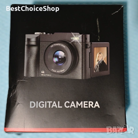 4K цифров фотоапарат, 50MP камера за влогове за YouTube, снимка 2 - Камери - 53169863